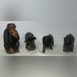 Hand carved wooden animals. (Choose One)